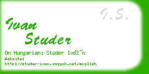 ivan studer business card